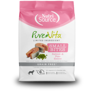 PUREVITA SMALL BITES SALMON & PEAS 1.8 KG/4 LBS PINK BAG DOG