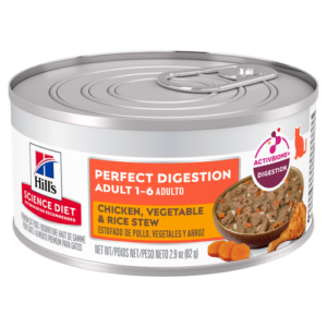 HILLS GATO LATA PERFECT DIGESTION ADULT 1-6 YEARS CHICKEN VEGETABLE & RICE